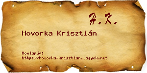 Hovorka Krisztián névjegykártya